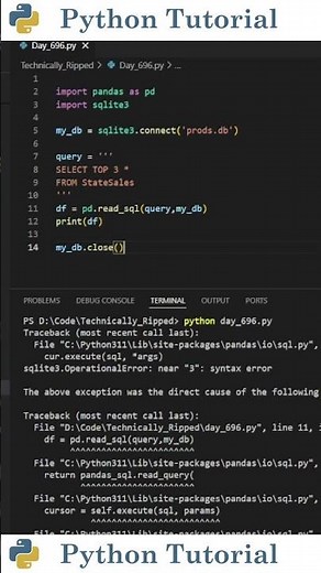 Selecting Top Rows In SQLite | Python Tutorial