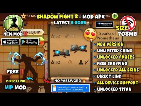 🔥 Update! Shadow Fight 2 MOD APK v1.0.12 (Unlimited Money & Gems, All Weapons Unlocked)