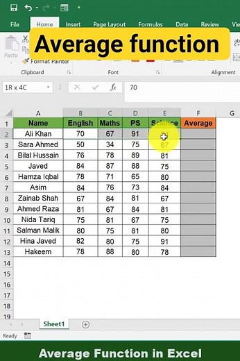 AVERAGE Function Explained in 30 Seconds!