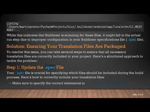 Resolving the Buildozer Android Build Issue with Missing Translation Files