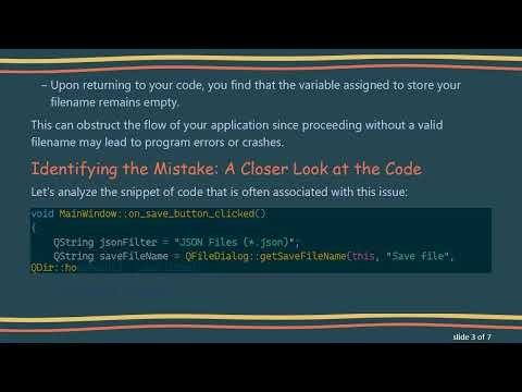 Resolving the QFileDialog::getSaveFileName() Issue: How to Fix Empty String Returns