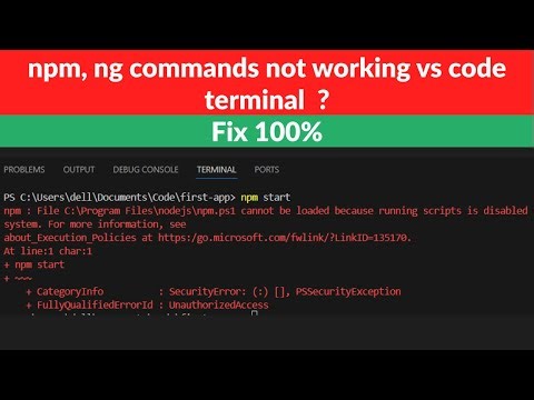 How to fix VScode terminal issue? ng, npm commands not working ?