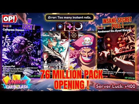 I OPENED 76 MILLION PACKS… 😱 The Luck Went CRAZY! | Anime Card Clash (Roblox)
