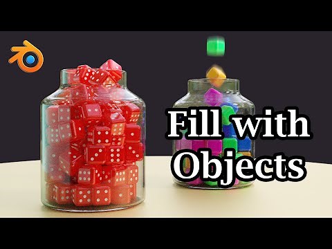 Fill An Object With Other Objects | Falling Cubes Inside Glass Jar | Rigid Body Physics In Blender