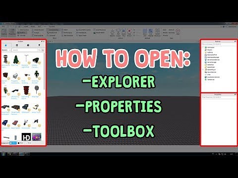 How to open EXPLORER, PROPERTIES and TOOLBOX in Roblox Studio 2020