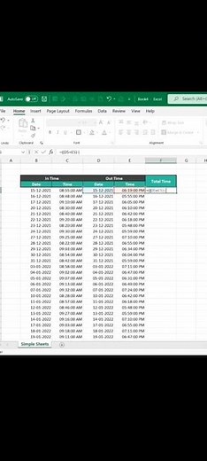 How to Subtract Time in Excel #Shorts