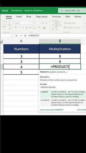 How to Multiply in Excel using formula