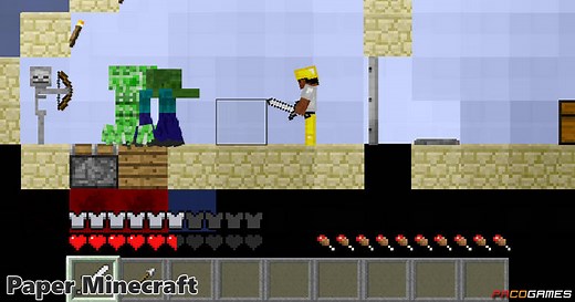 Paper Minecraft - basically 2D Minecraft | Play if for free.