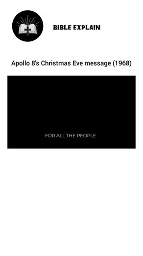 Bible Explain on Instagram: "On Christmas Eve 1968, the Apollo 8 crew made history by being the first humans to orbit the Moon 🌕. During their ninth orbit, they shared a special message with the world, reading from the Book of Genesis 📖. Bill Anders, Jim Lovell, and Frank Borman took turns reciting verses 1-10 of the creation narrative, bringing a touch of spirituality to the vastness of space 🚀. Anders read verses 1-4, Lovell verses 5-8, and Borman wrapped up with verses 9 and 10. A truly ou
