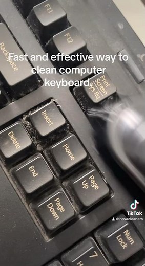 Here’s a quick way to clean a computer keyboard without popping all the keys out. #cleaningtips