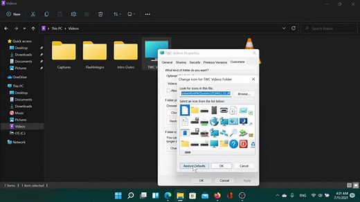 How to change or restore Default Icon for a Folder in Windows 11/10