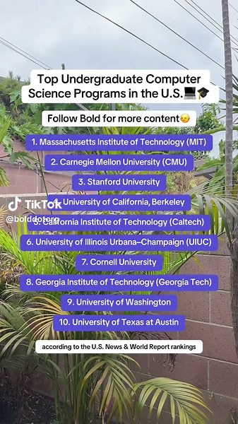 Top Computer Science Undergrad Programs in the U.S.