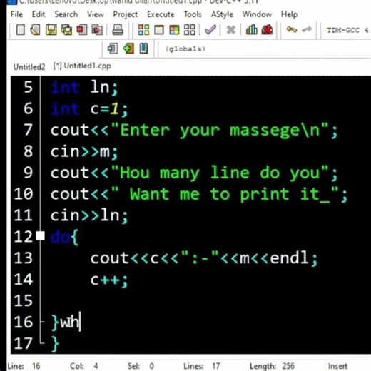 C++ do-while Loop Example: Message Repetitionکه