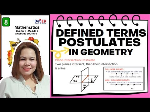 DEFINED TERMS & POSTULATES IN GEOMETRY| G8 MATH