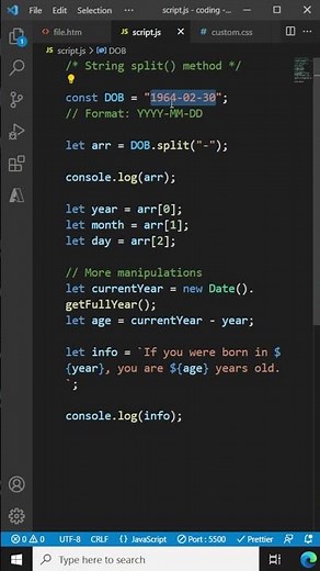 JavaScript String split() method - JavaScript Tutorial for Beginners