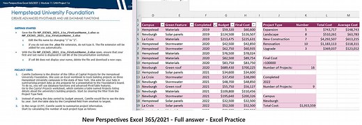 New Perspectives Excel 365/2021 | Module 11: SAM Project 1a: Hempstead University Foundation