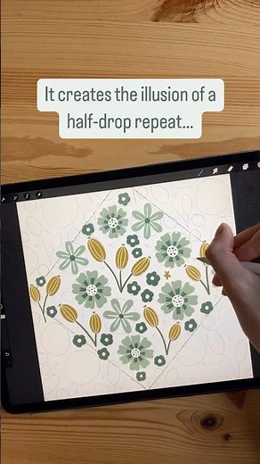 How to design a seamless pattern using a diamond template #surfacepattern #procreateart