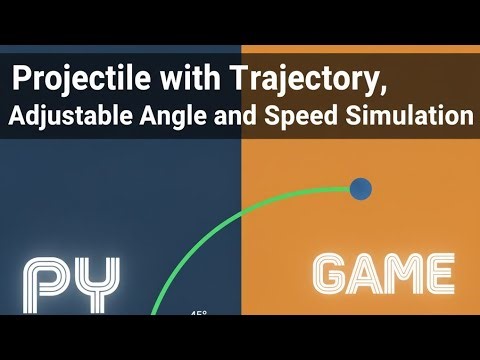 Projectile Motion with Trajectory Trail, Adjustable Angle and Speed Simulation | Python and Pygame