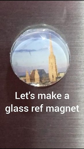 Let's make a glass ref magnet | photo magnet DIY using cabochon #shortsvideo