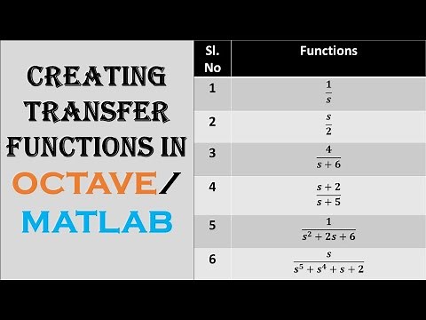 Creating Transfer Functions in GNU OCTAVE/MATLAB