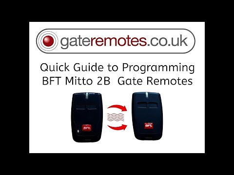 How to program a BFT Mitto 2B gate remote fob.