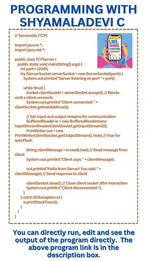 Server-Side Socket Program Using TCP/IP