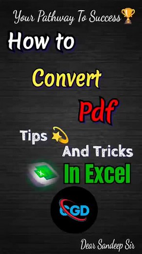 How to convert pdf to Excel tips and tricks 💯💫 #exceltips #tutorial #shortvideo
