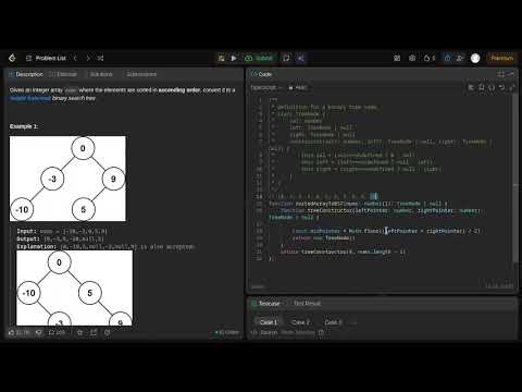 [29] LeetCode: Convert Sorted Array to Binary Search Tree | Step-by-Step Solution