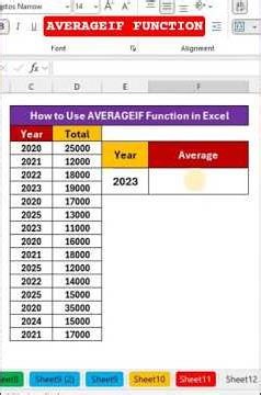 How to Use Averageif Function in Excel.