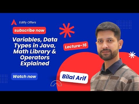 🎓 Lecture 16: Variables, Data Types in Java, Math Library & Operators Explained | Full Java Tutorial