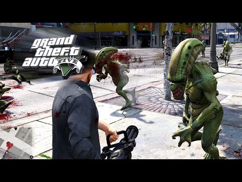 GTA V Alien Invasion mod | Franklin's Fight for Survival | Gameplay