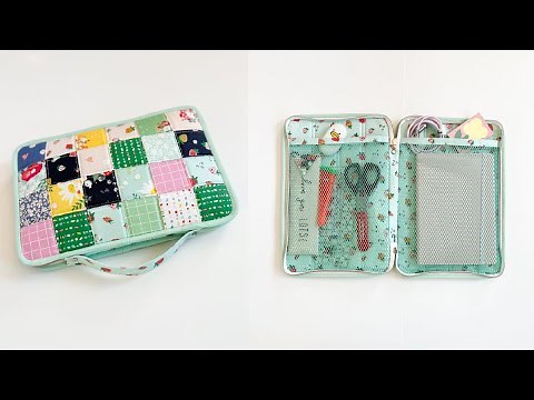 How to sew a Project Organizer Bag | Double Pocket Folder Pouch | Patchwork Sewing