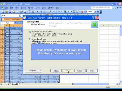 Split one Excel table into several spreadsheets automatically