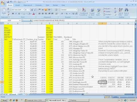 Multivariate regression in Excel _without_ using the Data Analysis add-in