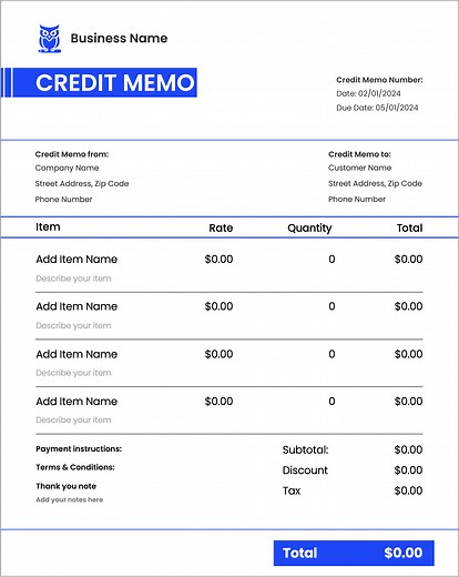 Credit Memo Template Download in Excel, Word & PDF