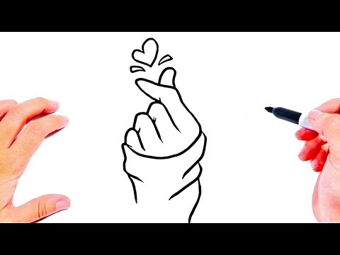 Dessin facile | comment dessiner une main avec un coeur | Dessin kawaii | Dessins facile a faire
