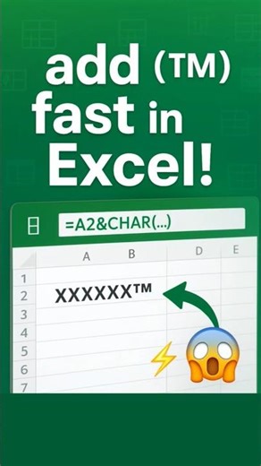 Add ™ Instantly in Excel! (1-Second Trick 🤯) #shorts