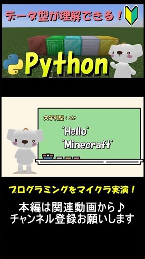 基本だけど超重要！マイクラで実演しながらデータ型を解説！マイクラ×Pythonプログラミング！_4 #マイクラ ,#プログラミング ,#python ,#shorts