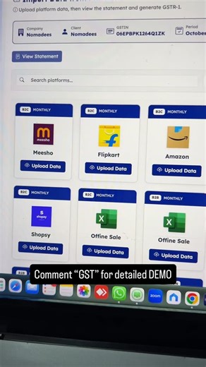 GSTProSeller on Instagram: "Comment “GST” to get detailed demo on how to gst return of your online business using GSTProSeller whether you sell on meesho, amazon or on flipkart. Now you dont need to pay 1000-1500 rs per month on your gst filing. Just use GSTProSeller to file your ecommerce business GSTR-1 and few simple steps without any excel work. 1. Sign up on gstproseller 2. Add your gst profile 3. Upload amazon, flipkart, Messho sales report 4. Generate GSTR-1 json file. 5. Upload GSTR-1 js