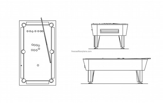 Pool Table - Free CAD Drawings