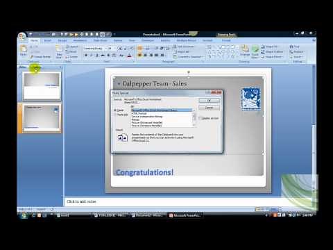 How to Embed an Excel Sheet into a PowerPoint Slide