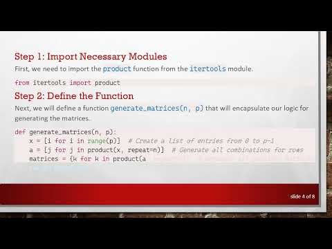 Generating All Possible Matrices of Order n with Entries from a Range in Python