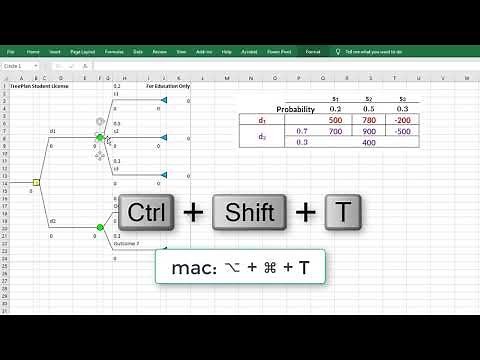 Construct a decision tree using TreePlan in Excel