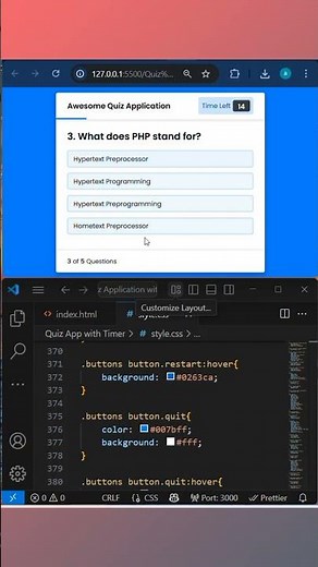 Build A Quiz App With JavaScript | Quiz Website using HTML CSS & JavaScript