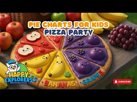 Pie Charts for Kids 🍕 | Fun Math with Pizza, Toys & Fruits | Happy Explorers