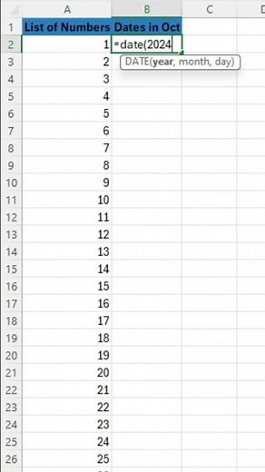 Make EXCEL Create Automatic DATE Sequences