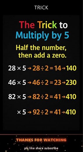 Multiply Any Number by 5 Instantly! 🤯 | Super Fast Math Trick