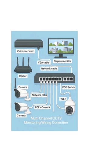 connexion cablage d Surveillance multicanaux de surveillance CCTV