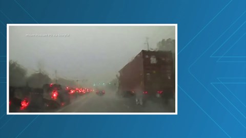 Lightning strike explodes transformer in stunning dashcam video