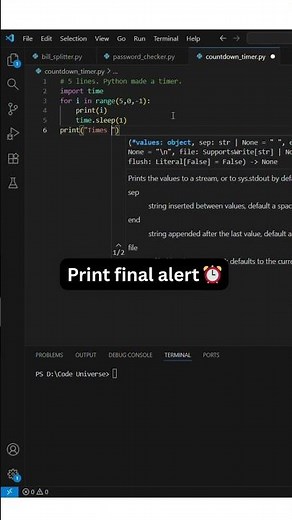 Build a Python Countdown Timer in Seconds ⏱️ | Real-World Loop Example